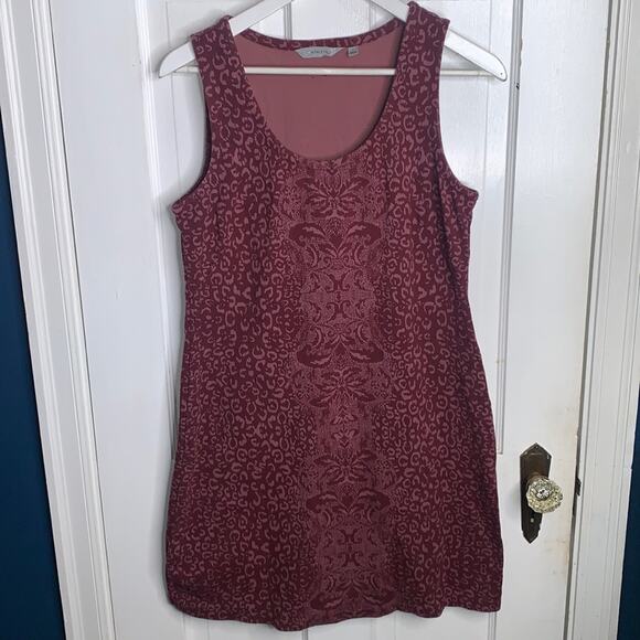 ATHLETA Shayla Cherrywood Printed Sleeveless Ponte Knit Dress W-745 Size M - Picture 1 of 8